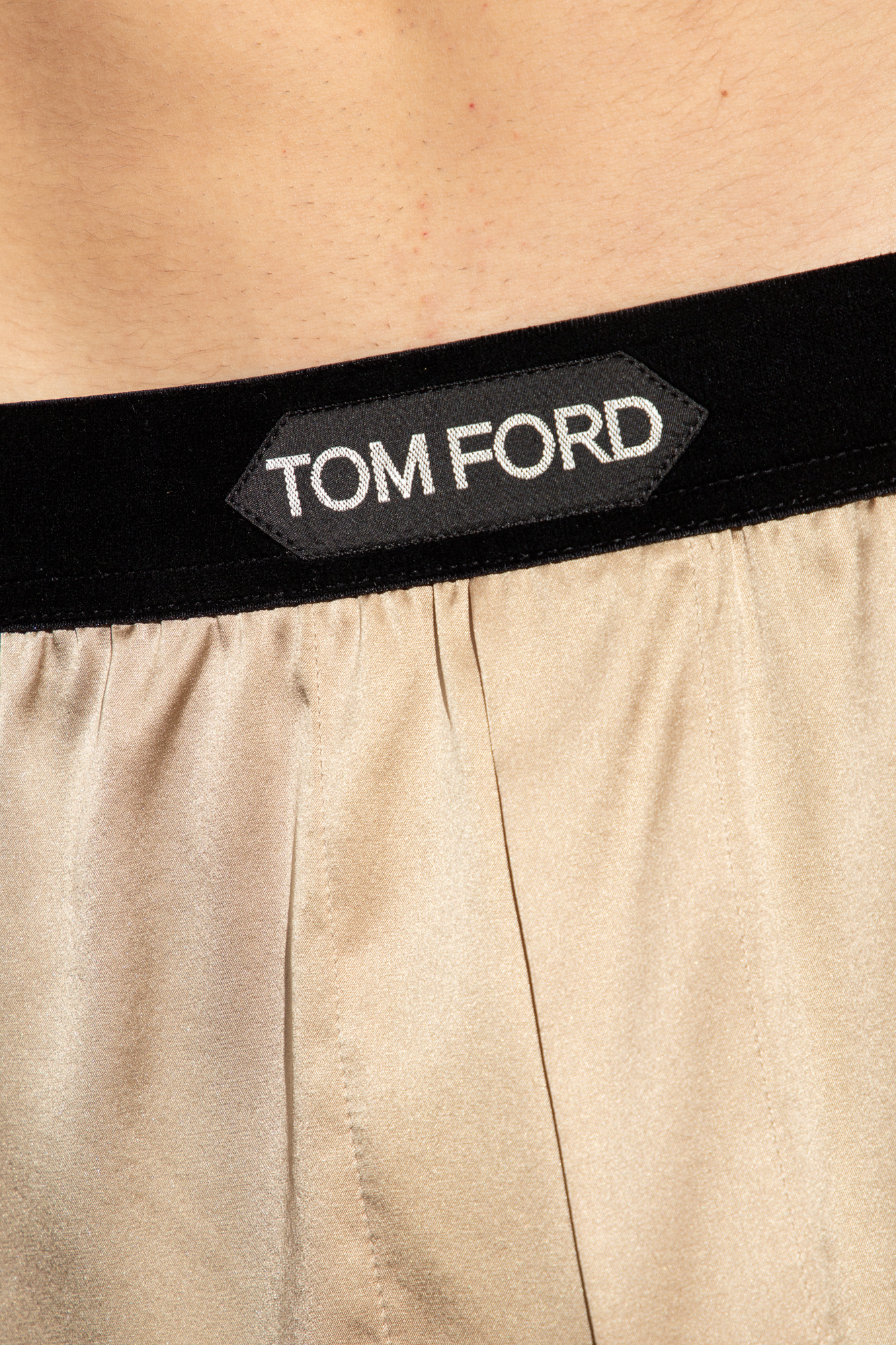 TOM FORD シルク シルバー ボクサーショーツ Tom Ford Silk boxers with logo | Men's | Vitkac